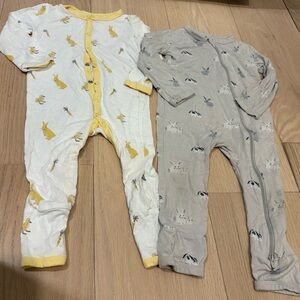 Kyte BABY Yellow and Gray Kids Pajamas Footies